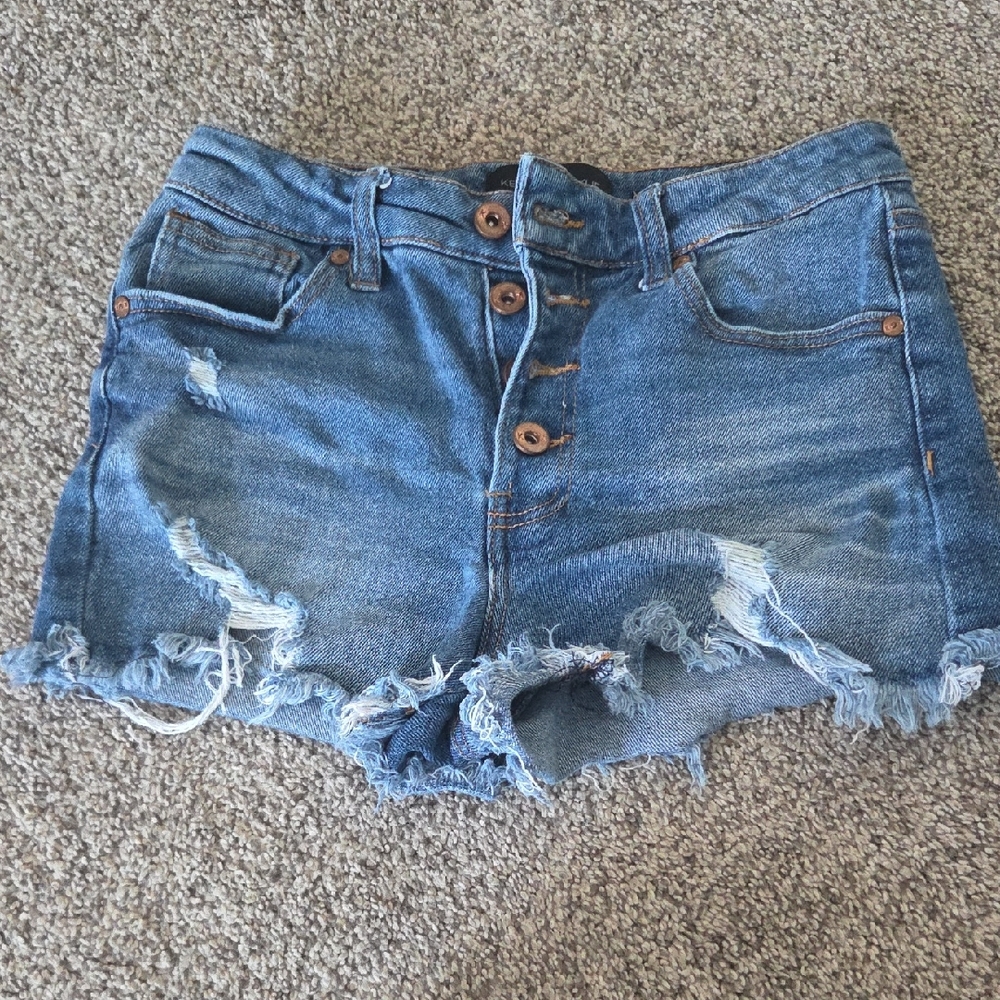 Kendall & Kylie Blue Distressed Jean Shorts